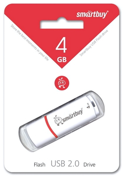 Флеш-накопитель 4 Gb Smartbuy Crown White