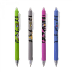 Ручка гелевая пиши-стирай, автоматическая Yalong, "Trend wild summer" 0,5 мм, синяя, резин. грип, круглый цв. пластик. корпус, пласт. уп.