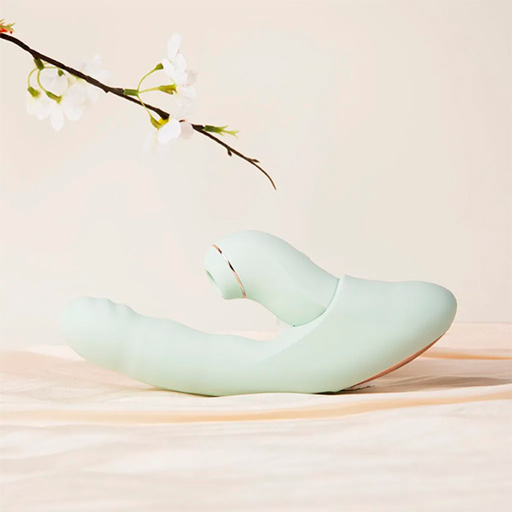 Мятный вибратор-кролик 19см из 2 частей BeYourLover Fatima Green TL278A-G