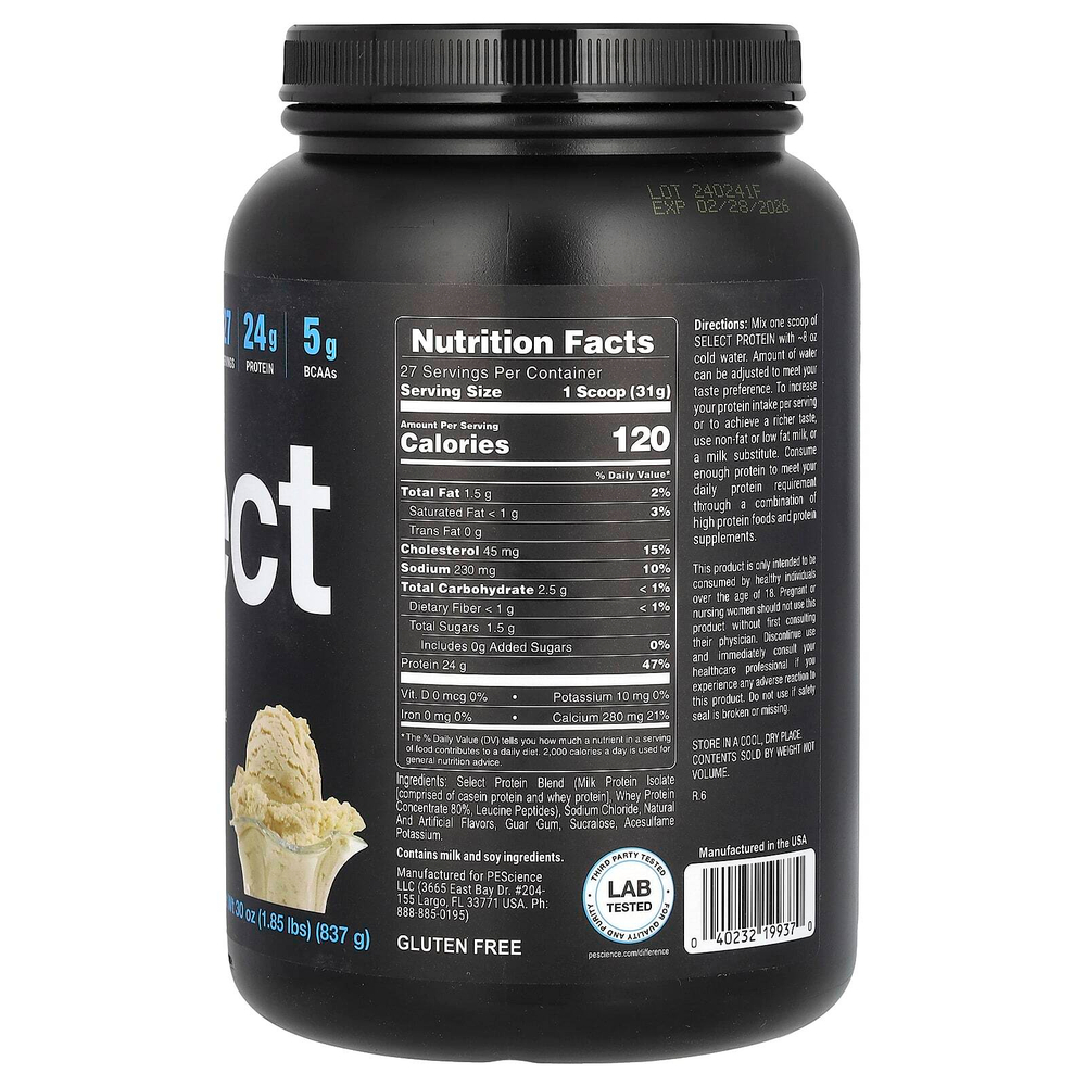 PEScience, Select Protein, изысканная ваниль, 837 г (1,85 фунта)