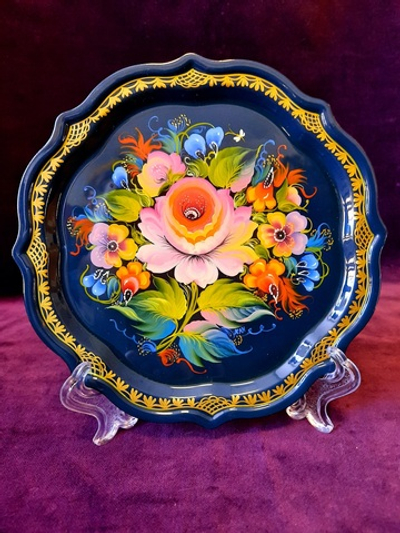 Поднос  "Цветы", нижнетагильская роспись