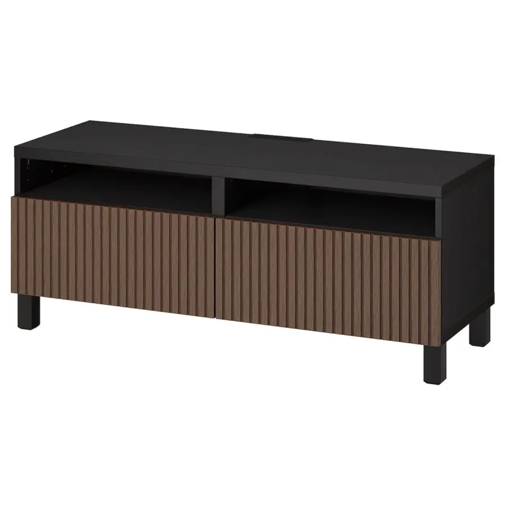 Тумба под ТВ с ящиками - IKEA BESTÅ/BESTA/БЕСТО ИКЕА, 42х48х120 см, черный/коричневый