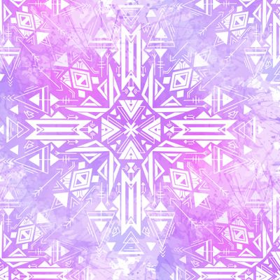 Этнический узор с акварельными брызгами