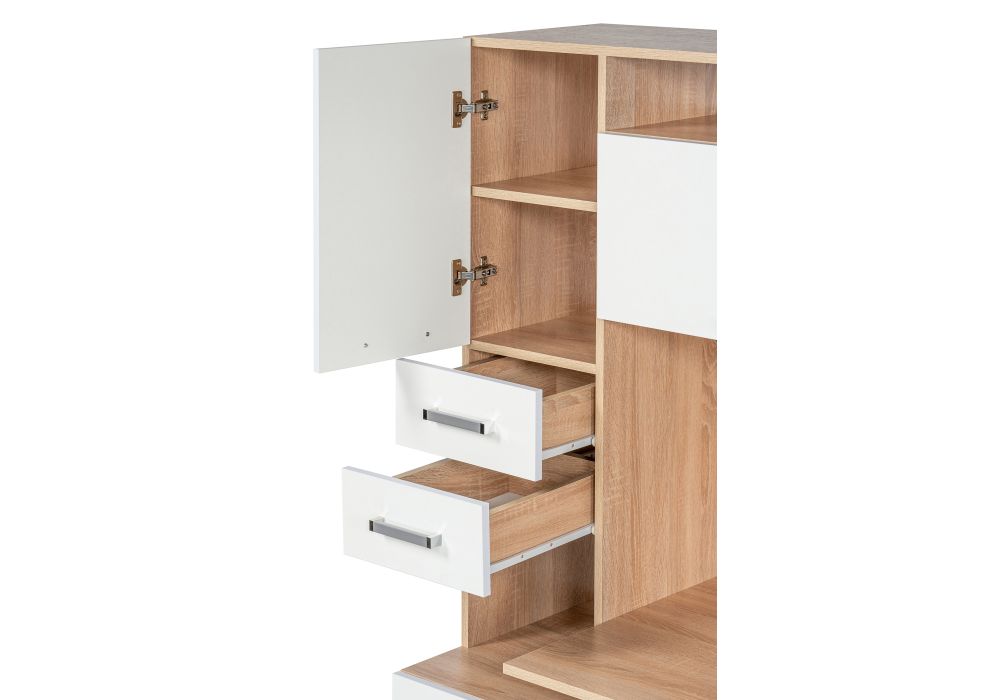 Стол компьютерный Джаз-17 правый 130х60х166,8 дуб сонома