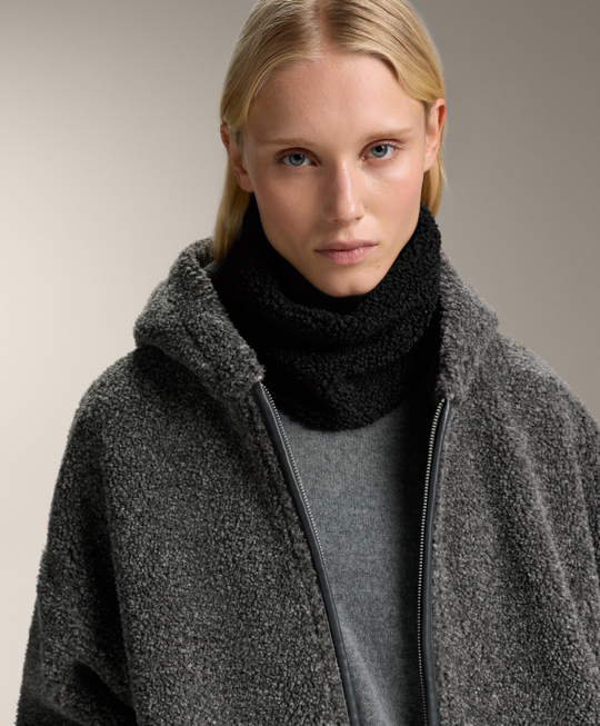 Oysho Снуд из искусственной овчины, черный