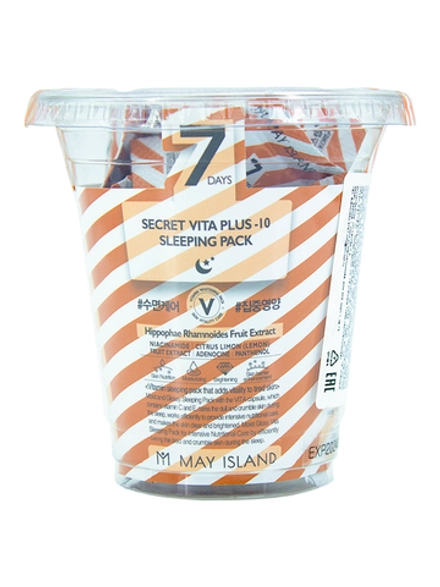 MAY ISLAND - МАСКА НОЧНАЯ ДЛЯ ЛИЦА ВИТАМИНИЗИРОВАННАЯ 7 SECRET VITA PLUS-10 SLEEPING PACK, 5 G * 12 ШТ.