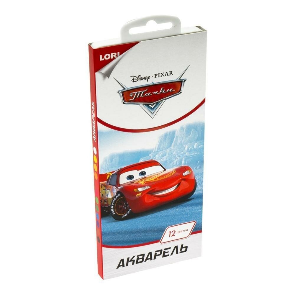 Акварель &quot;Disney.Тачки&quot; 12 цветов, без кисти, пластик (Lori)