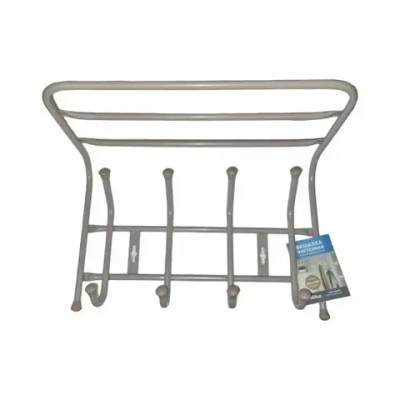 Вешалка настенная 4 крючка с полкой, 405, Бежевый металлик, ВП4/БЖ