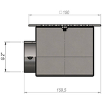 Донный слив под бетон Aquaviva 2'', AISI 304 (150x150 мм)
