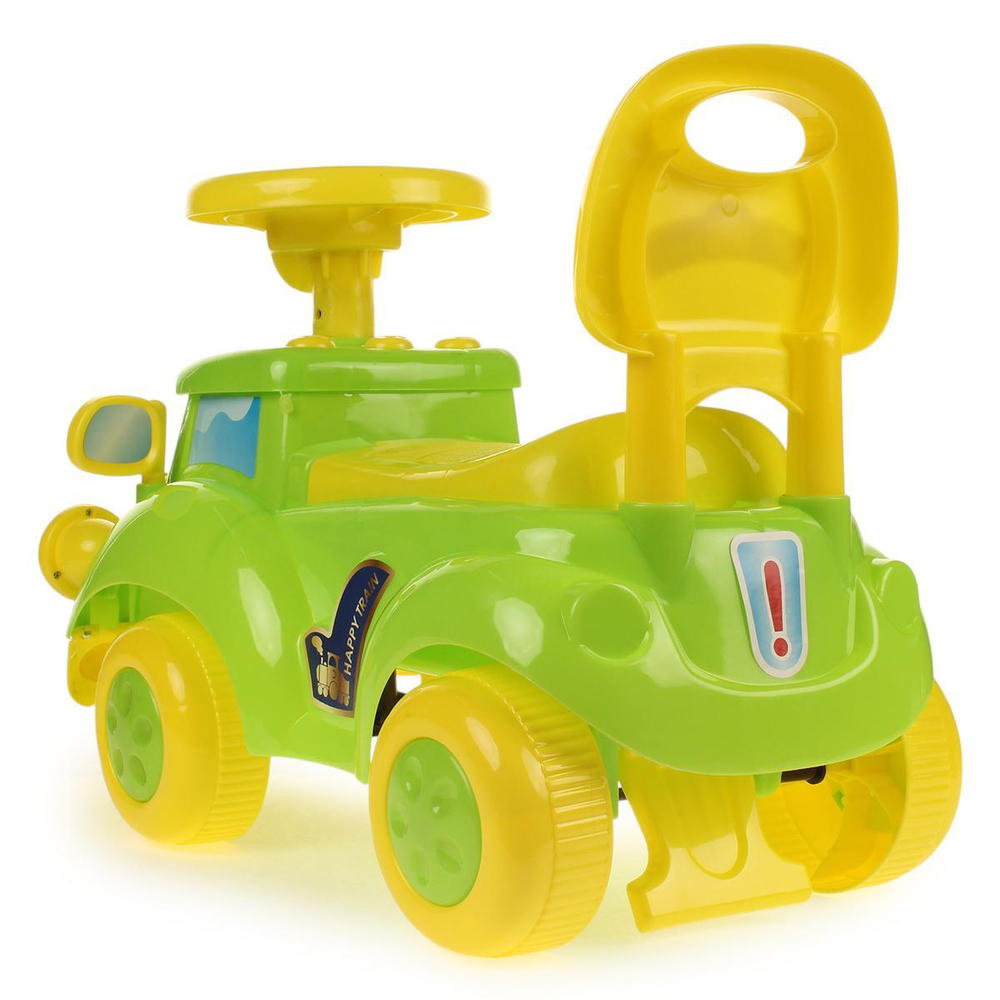 Толокар машина средняя с муз. рулем, цв. зеленый RRB-115 (54*27*34 см)