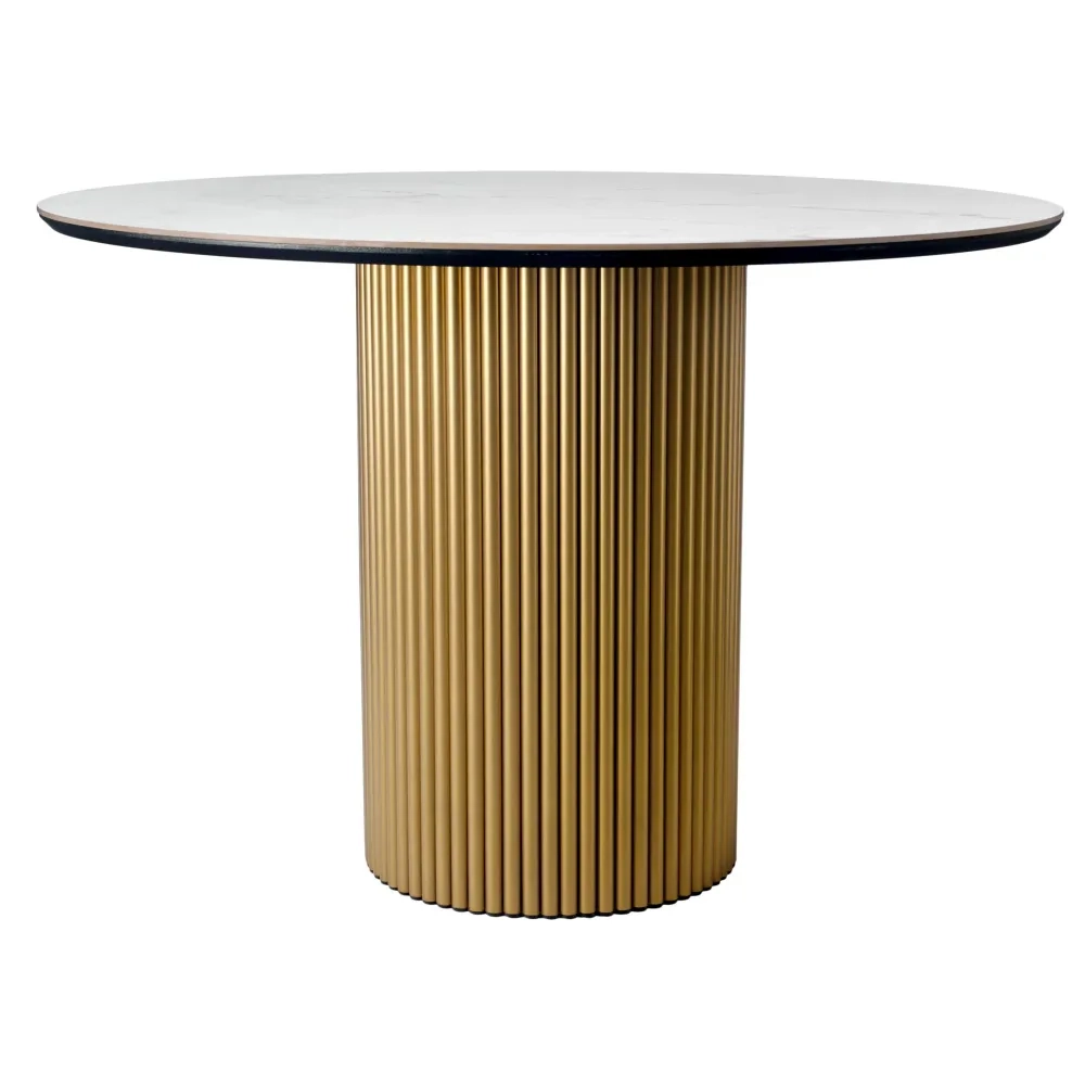 Стол Bradex Home Aura D110, керамогранит Ravena Natural, золотой