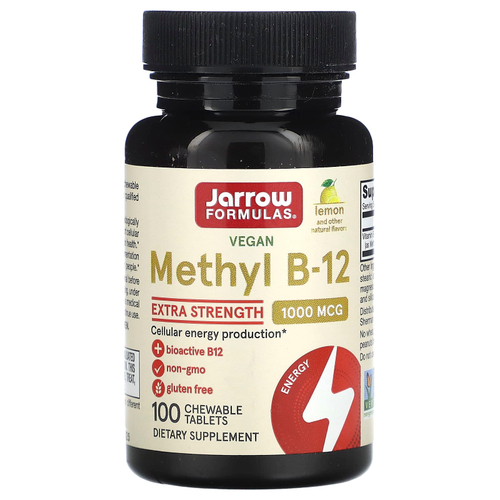 Jarrow Formulas, метил B12, лимон, 1000 мкг, 100 жевательных таблеток