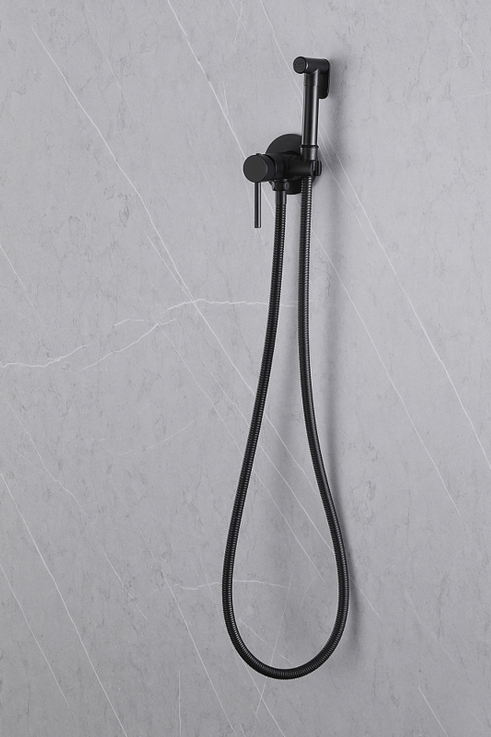 Гигиенический душ со смесителем Abber Wasser Kreis AF8125B Черный матовый