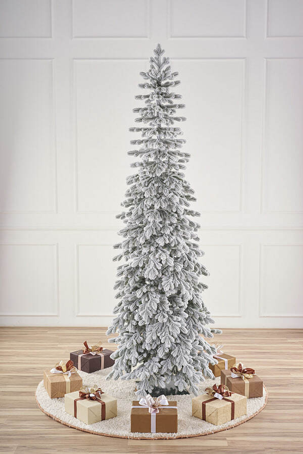 Ель искусственная заснеженная Тикко 1,85 м подставка металл 100% Литые веточки МаксКристмас