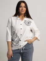 Блуза Оттенки нежности (белая/цветы) Б15712-18М LT Collection