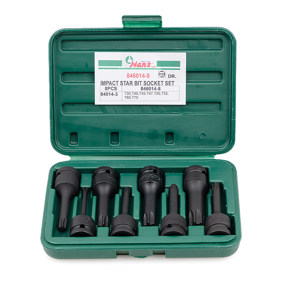 Комплект ударных бит Torx 1/2" Hans, 846014-8