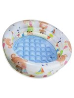 Бассейн надувной Intex 57106 Dino Buddies 61х22 см / Круглый трехсекционный бассейн Пляжные друзья Интекс с надувным дном для дачи