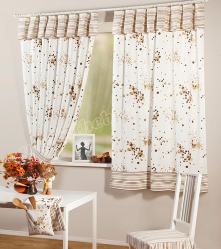 Шторы для кухни: Оникс (арт. BL01-18-01)  -   (130х200)х2 см.  - коричневый