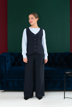 Жилет с подкладом 746Д, Тёмно тёмно син #70ТТСи06746Д