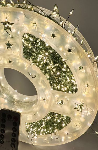 Гирлянда Роса Мишура 1000 led ТЁПЛЫЙ-БЕЛЫЙ 30м; зеленый провод