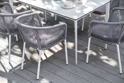 "Малага" обеденный стол из HPL 140х80см, цвет молочный, каркас белый