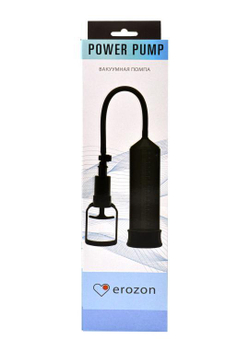 Вакуумная помпа Erozon Penis Pump с поршнем, черная