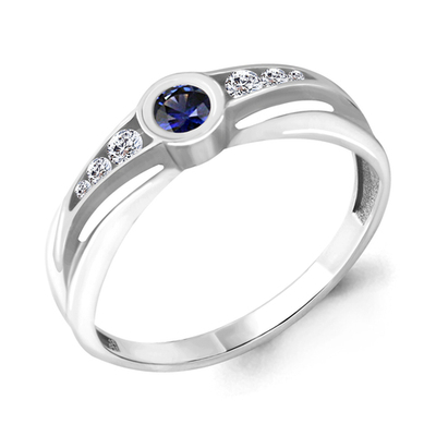 963379 Кольцо из Золота с бриллиантами, сапфиром