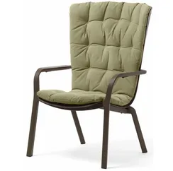 Уличное кресло Folio табак с зеленой подушкой