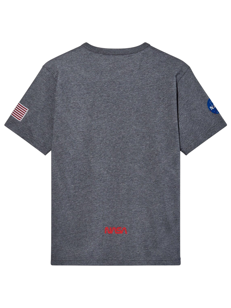 Футболка Alpha Industries Nasa Worm Logo Tee Dark Charcoal Heather