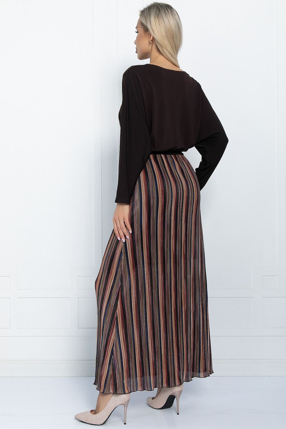 Платье Королева гофре шоколад П10061 LT Collection