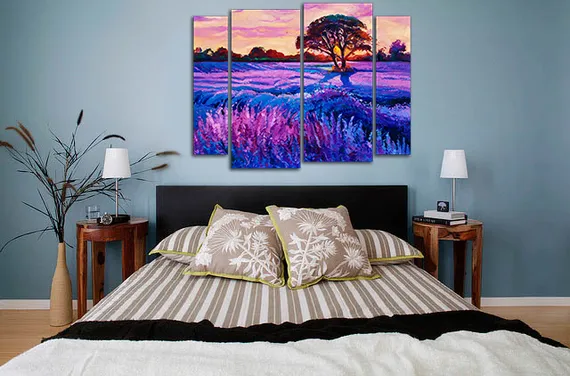 Модульная картина "Лавандовое поле"