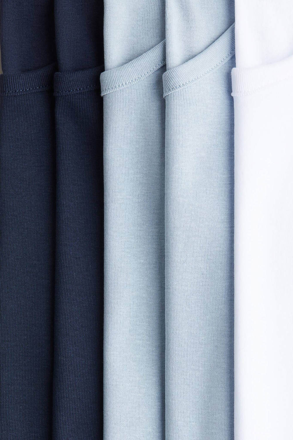 H&M Набор из 5 хлопковых топов без рукавов, темно-синий