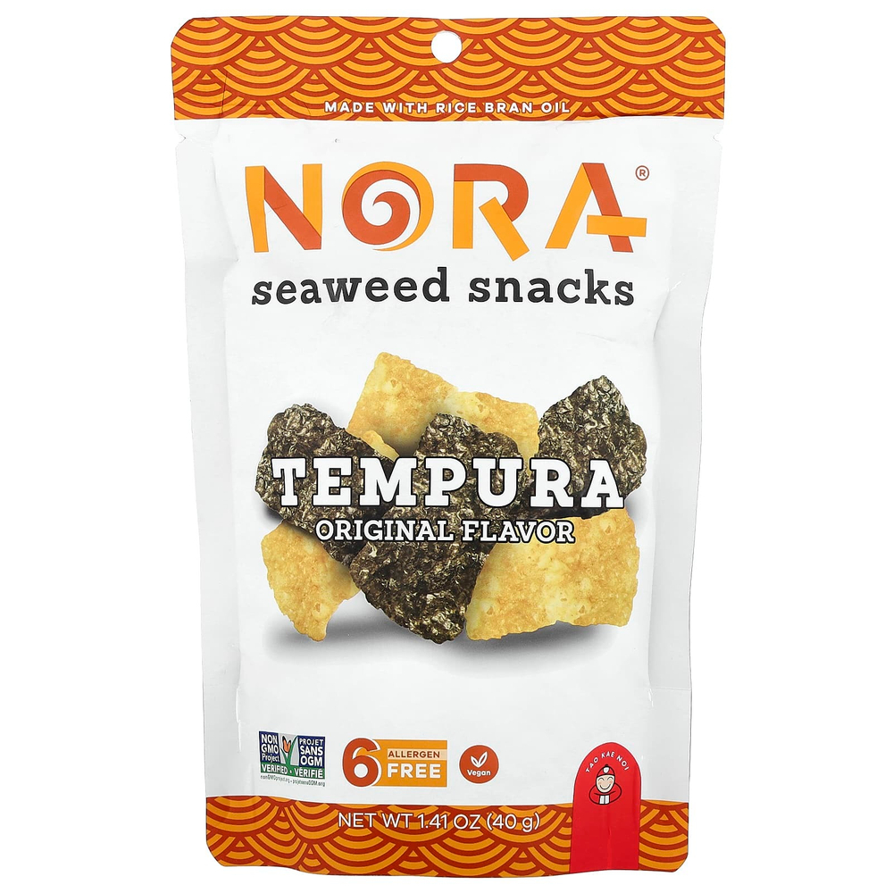 Nora Snacks, Seaweed Snacks, Tempura Original, 45,4 г (1,6 унции)