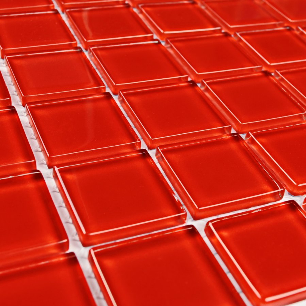 Мозаика стеклянная Red glass/Красное стекло (25х25) 300х300х4 мм