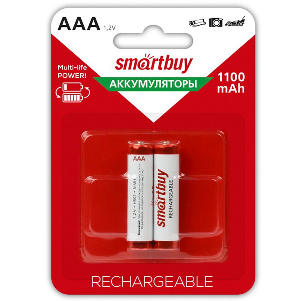 Аккумулятор AAA HR-03 / 1100 mAh Smartbuy NiMH (2шт)