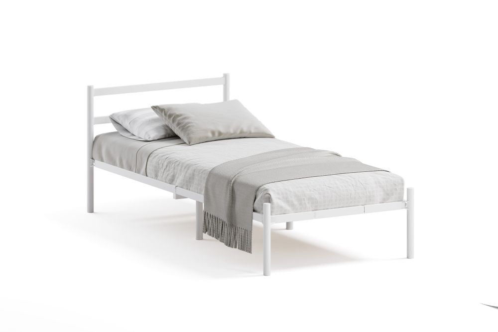 Кровать разборная металлическая Мета 04.000.9016-01 (900*2000мм), белая