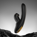 Черный вибратор-кролик 19см со съемным клиторальным пульсатором BeYourLover Fatima Black TL278B