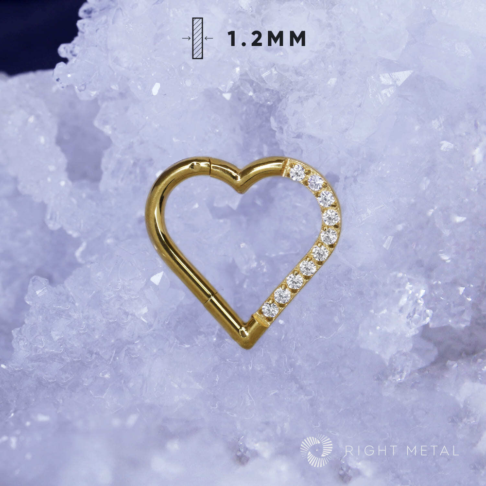 Кликер Heart Crystal PVD Yellow 1.2мм