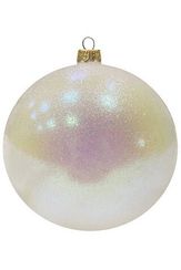 Шар пластиковый Искристый, 150 мм., 1 шт., белый, ПромЕлка (ШИПЛ-150White)