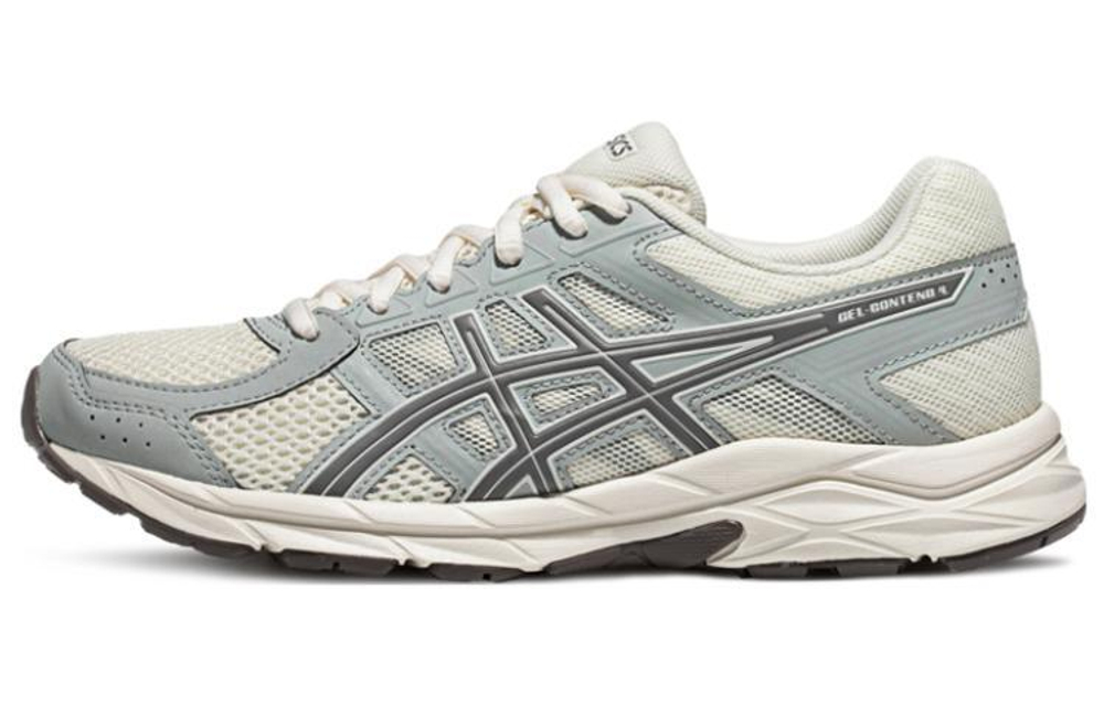 Asics Gel-Contend 4 comfortable all-match fabric synthetic leather shock absorption non-slip wear-resistant low-top training running shoes women's beige gray