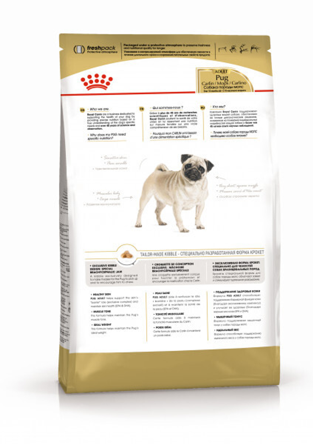 Royal Canin корм сухой для взрослых собак породы мопс
