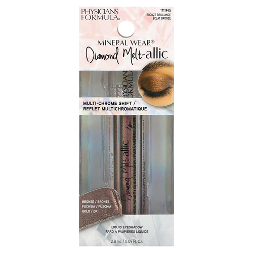 Physicians Formula, Mineral Wear, жидкие тени для век Diamond Melt-allic, оттенок 1711945 бронзовый, 2,8 мл (0,09 жидк. унции)