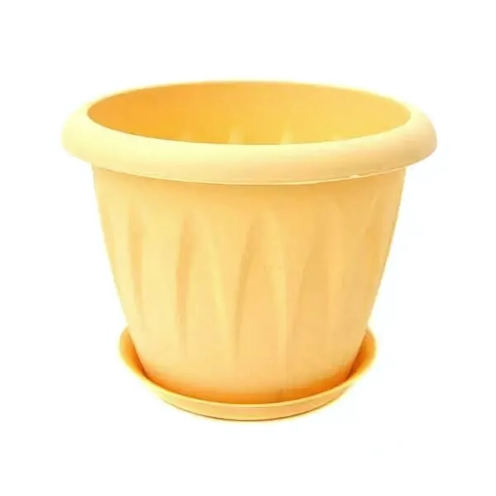 Кашпо АЛИЦИЯ D160мм 1,4л с поддоном Белая Глина 0,13,16х0,16м