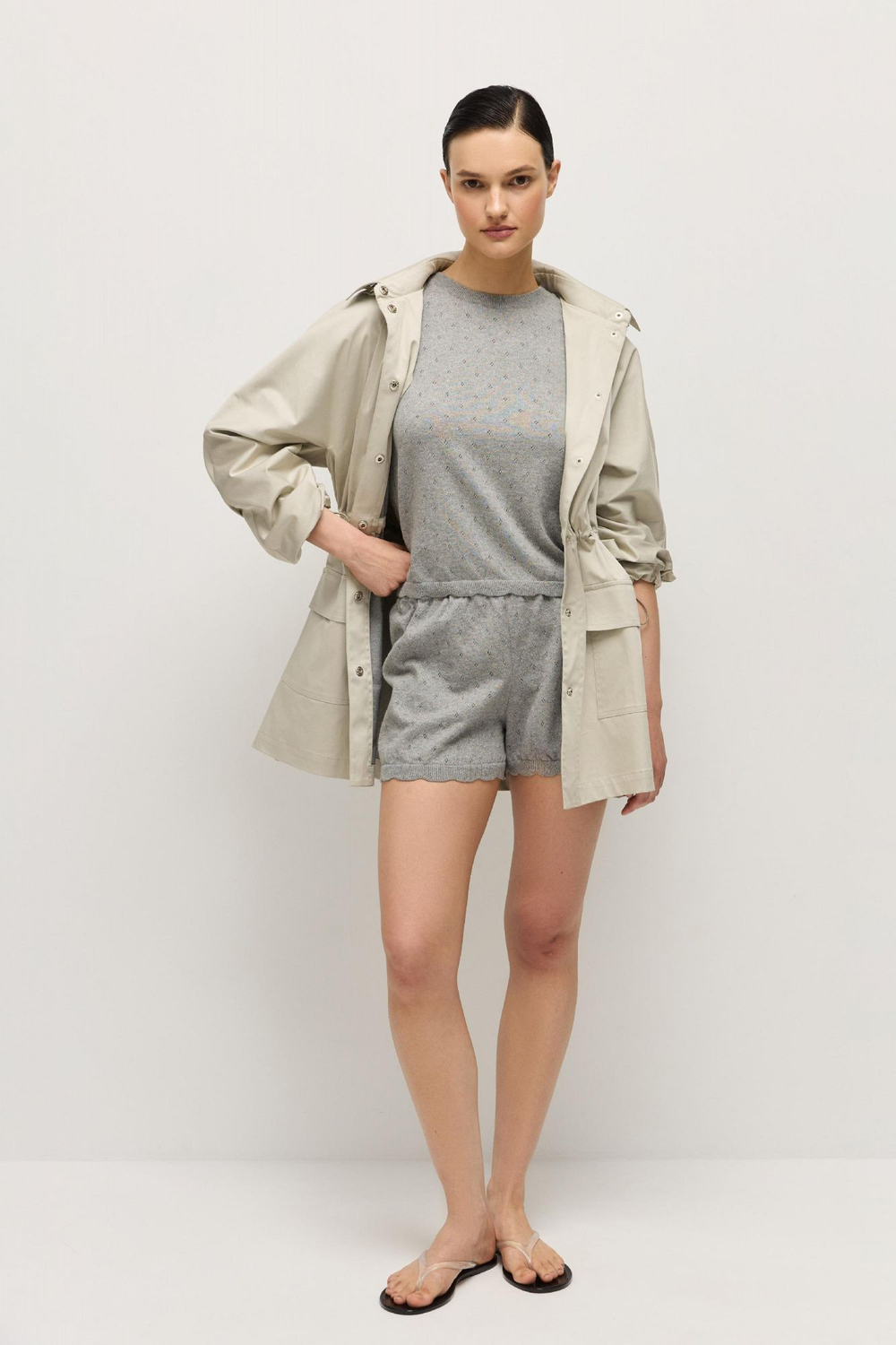 Джемпер пуантель из хлопка с кашемиром