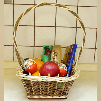 Корзина квадратная подарочная для цветов, фруктов, 23х23х30 см