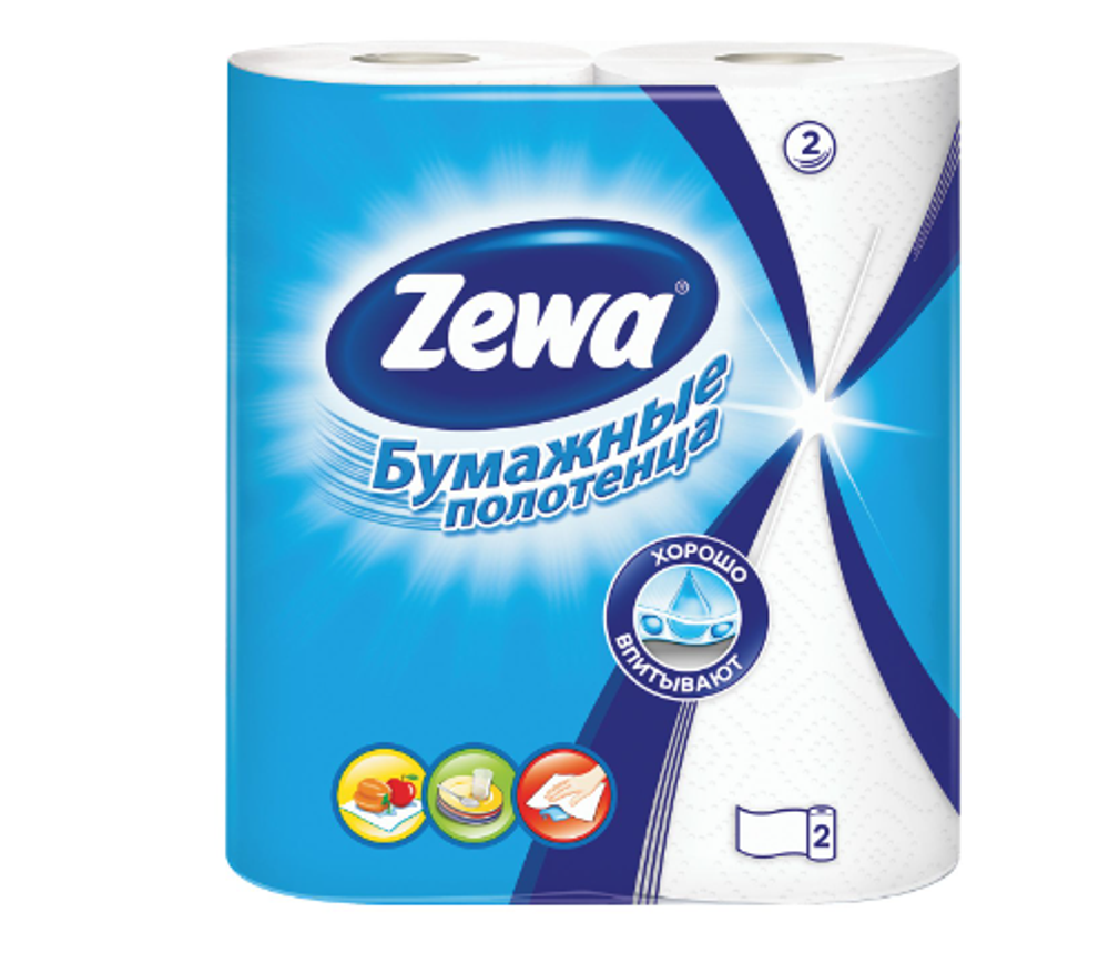 Полотенца Зева 2-хсл.2рул. 15м. 25*23см. 4302