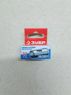 Коронка ЗУБР Эксперт биметалическая быстрорежущая сталь глубина сверления до 38мм d22 мм