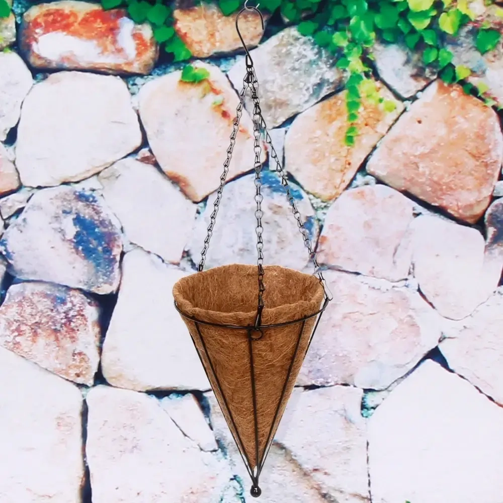 Кашпо для цветов 2,5л «Коковита» с кокосовым волокном, подвесное, конус, d=20см ДоброСад