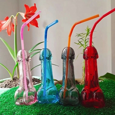 Бокал для коктейлей в форме пениса разноцветный 110 мл