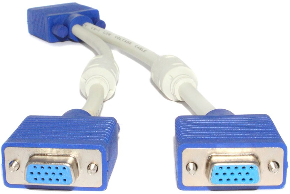 Сплиттер VGA (15р М) - 2VGA (15р F) на 2 монитора, 25 см